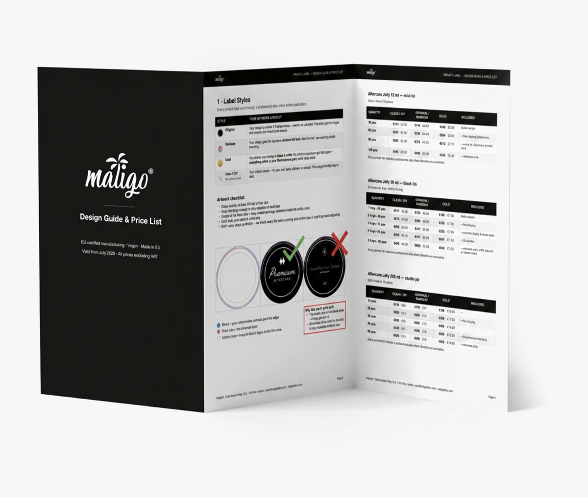 Private Label Design and Price Guide